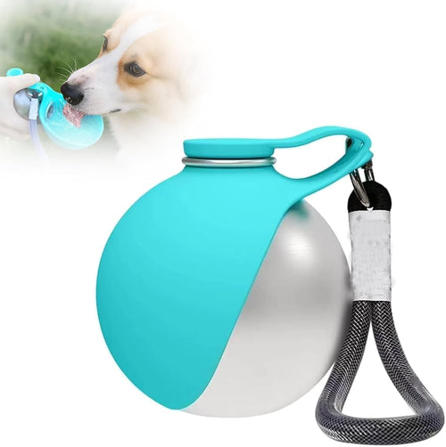 Dog Water Bottle with Removable Silicone Bowl