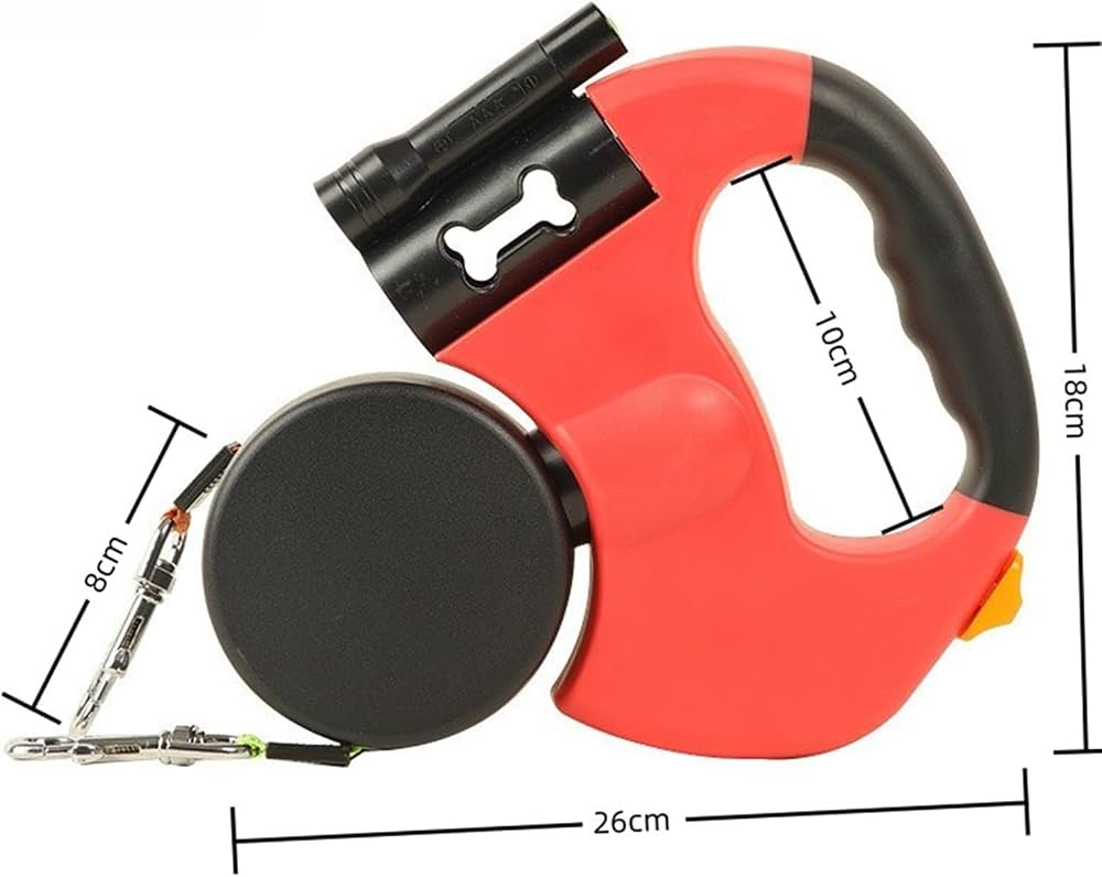Retractable Dual Dog Leash with LED Light