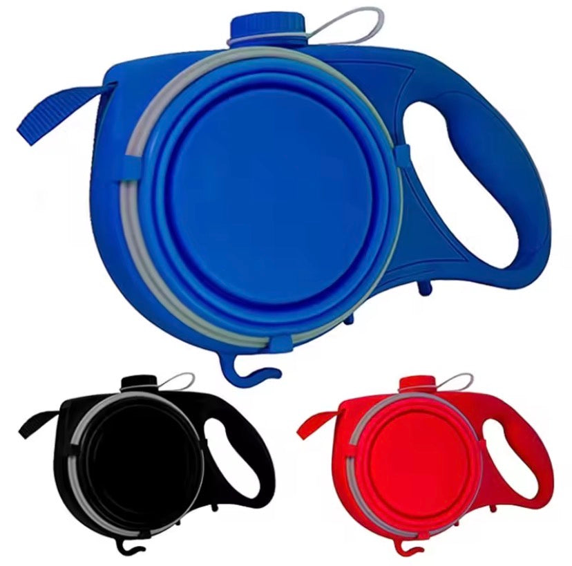 Multifunction Pet Dog Leash with Builtin Water Bottle Bowl Waste Bag Dispenser for Outdoor Walking Traction Rope Pet Accessories
